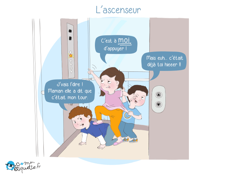 Humour enfant - Le bouton de l'ascenceur