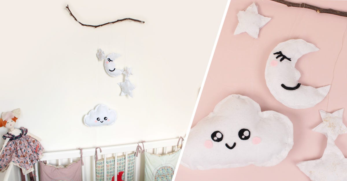 DIY mobile nuage kawaii pour les enfants