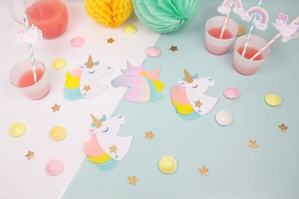 Invitation anniversaire LICORNE - La Crafteuse