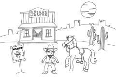 Dessine-moi le far west - dessin et coloriages de western