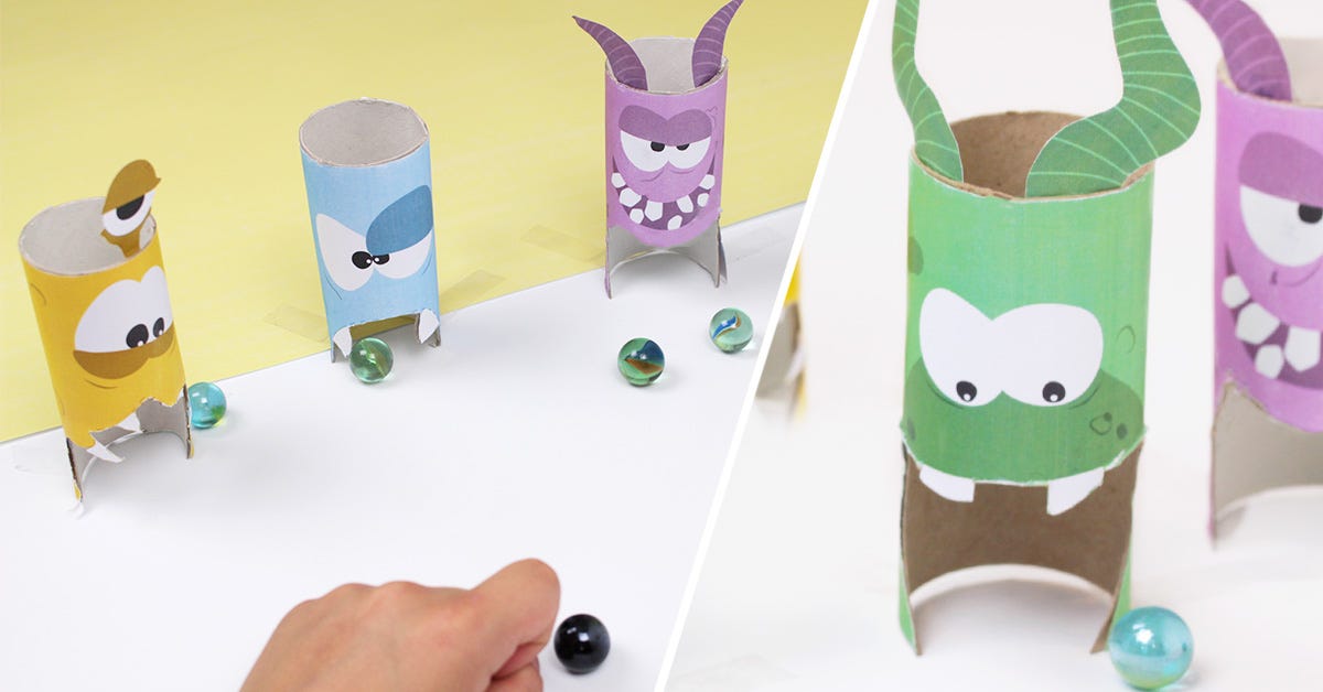 Atelier DIY jeu de billes monstres récup