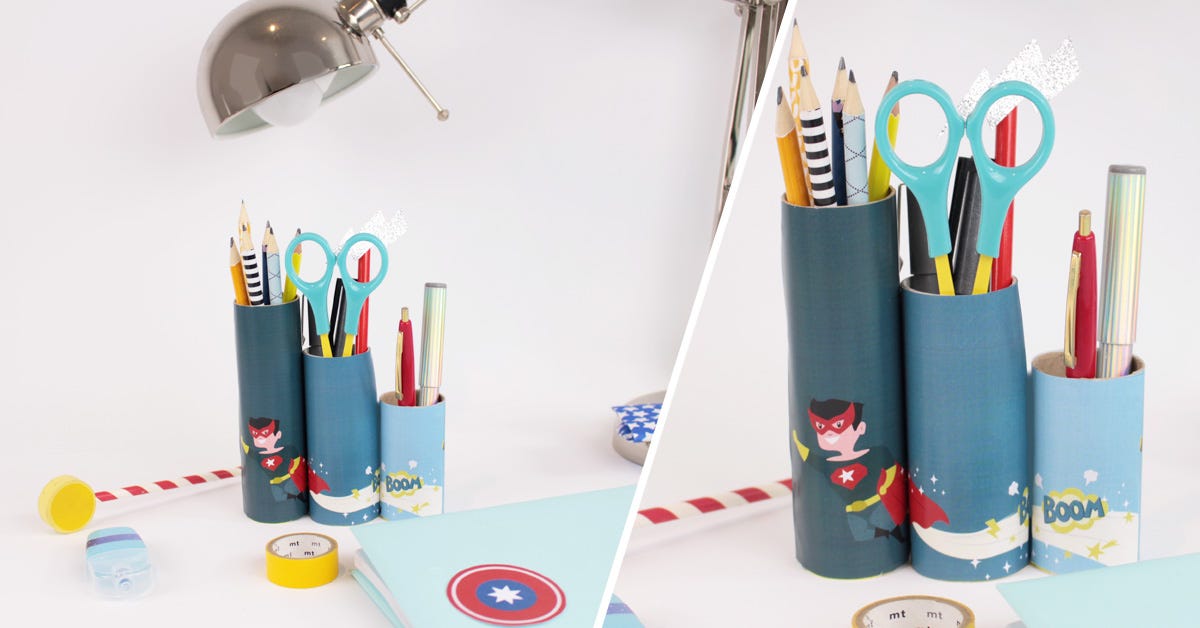 Atelier DIY pour fabriquer des pots à crayons super-héros et licornes