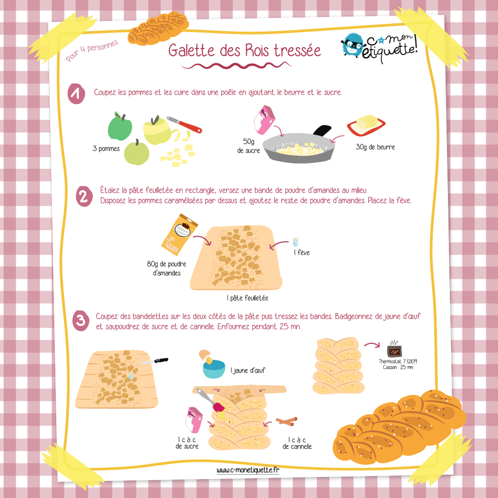 Recette de galette des rois tressée