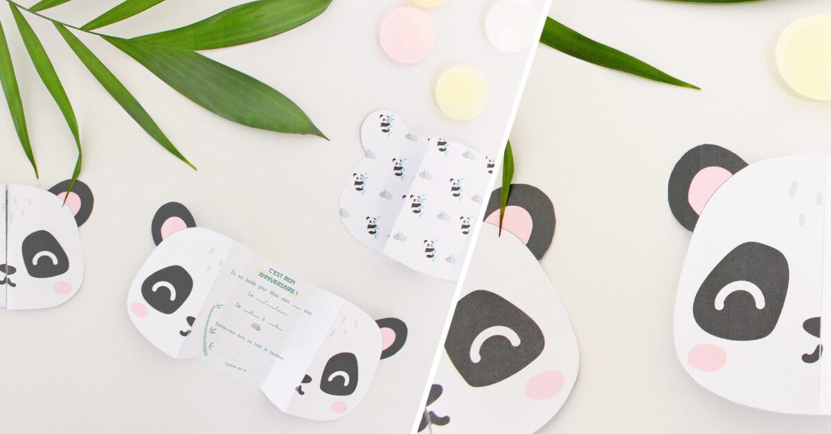 DIY invitation panda -une