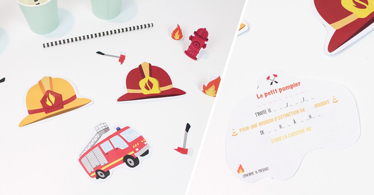 DIY invitations pompiers pour un anniversaire enflammé