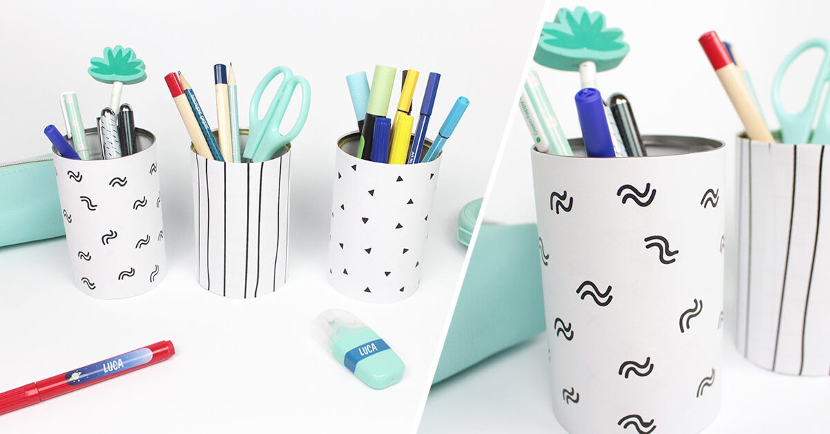 Découvrez notre atelier pots à crayons graphiques pour bien organiser votre bureau !