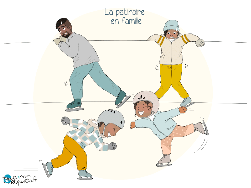 Les joies de la patinoire en famille !