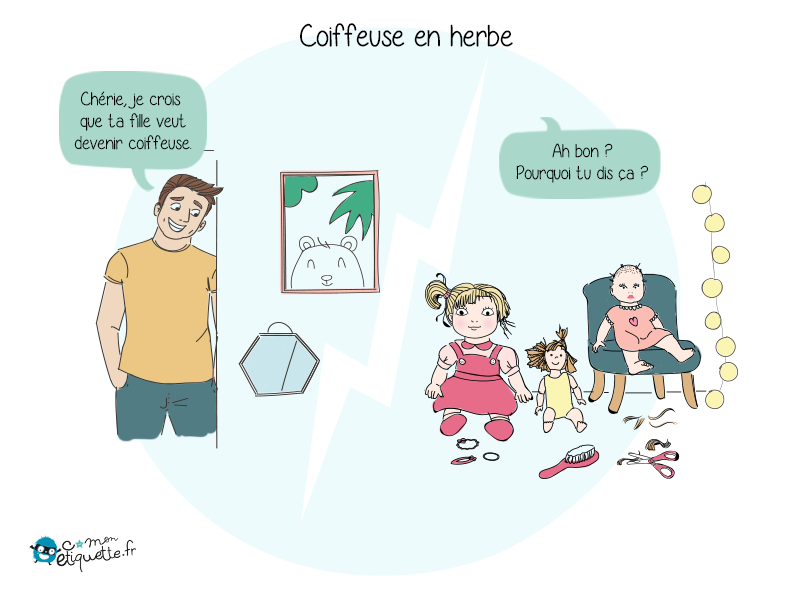 humour enfant coiffeuse en herbe