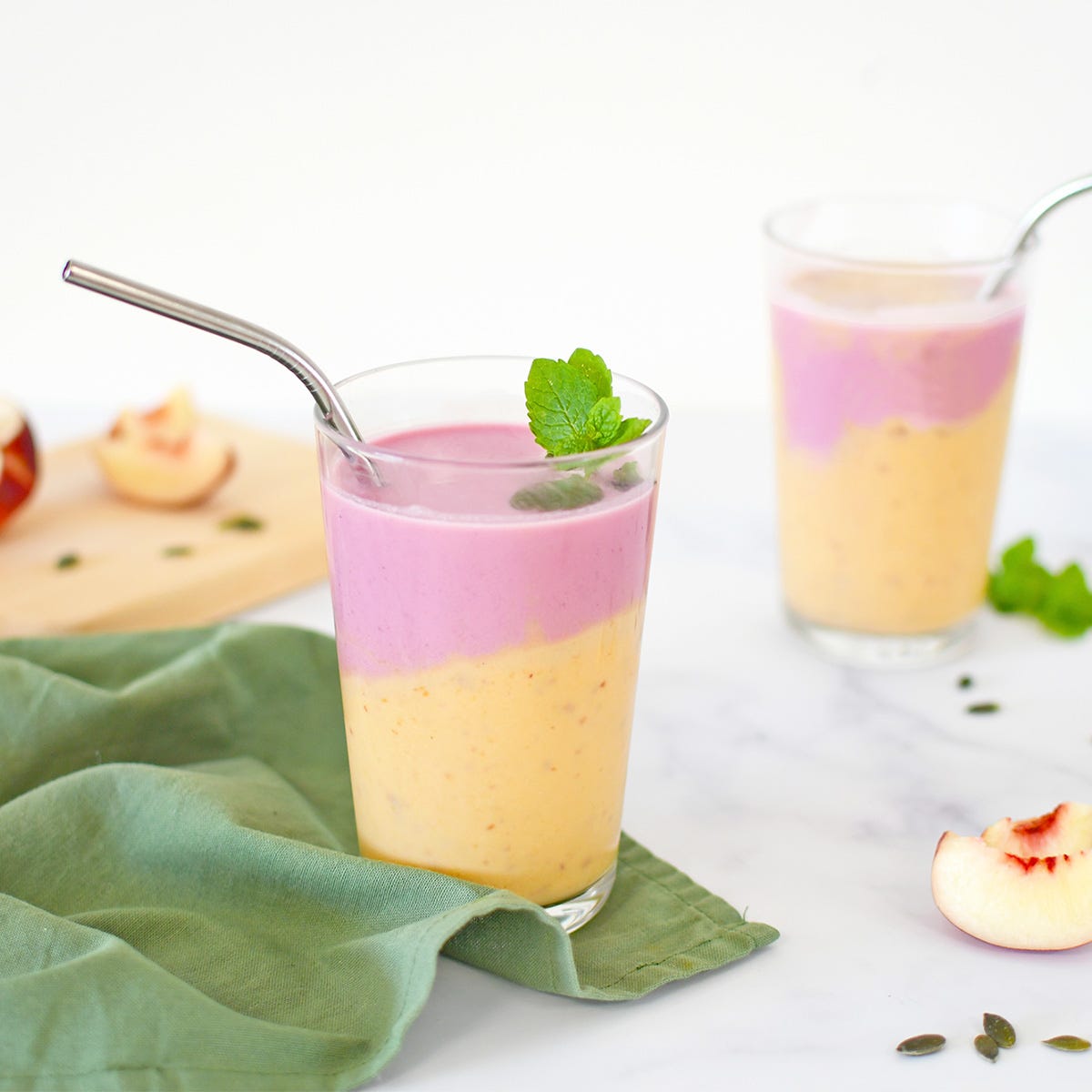 Un délicieux smoothie coloré bien frais, l’idéal pour les petits déjeuners et goûters !