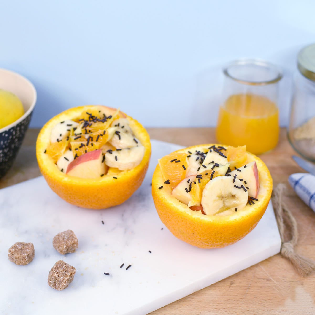 recette coque orange aux fruits