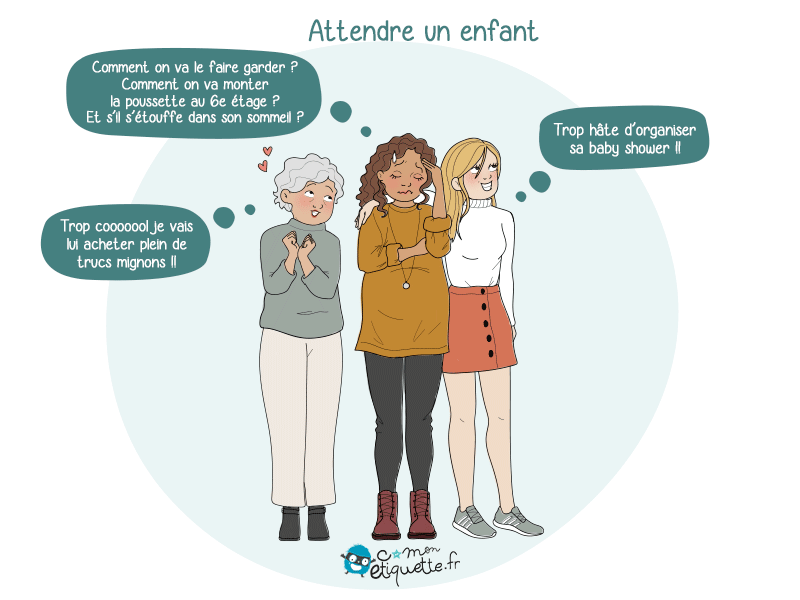 Attendre un enfant humour C-MonEtiquette