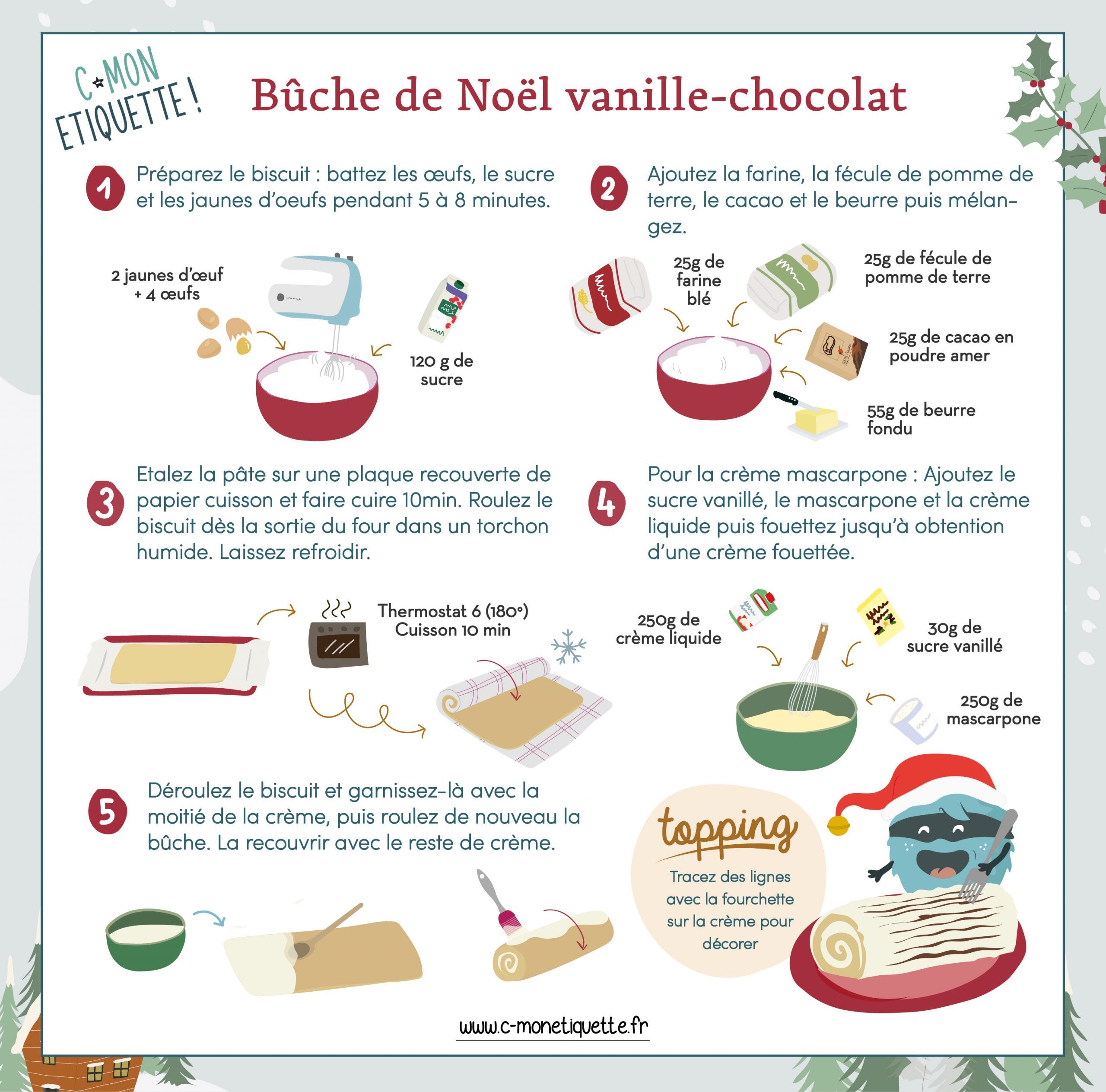 Recette b che de no l vanille chocolat c monetiquette