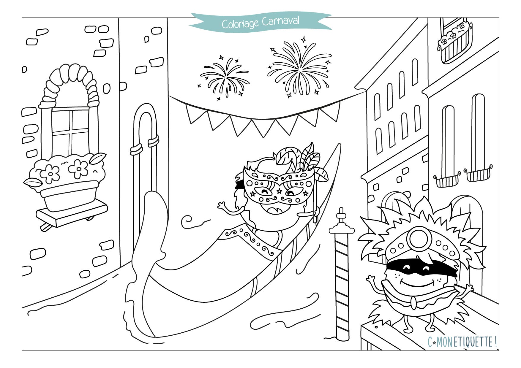 Coloriage Carnaval Maternelle à Imprimer Coloriage Carnaval à imprimer | C-MonEtiquette