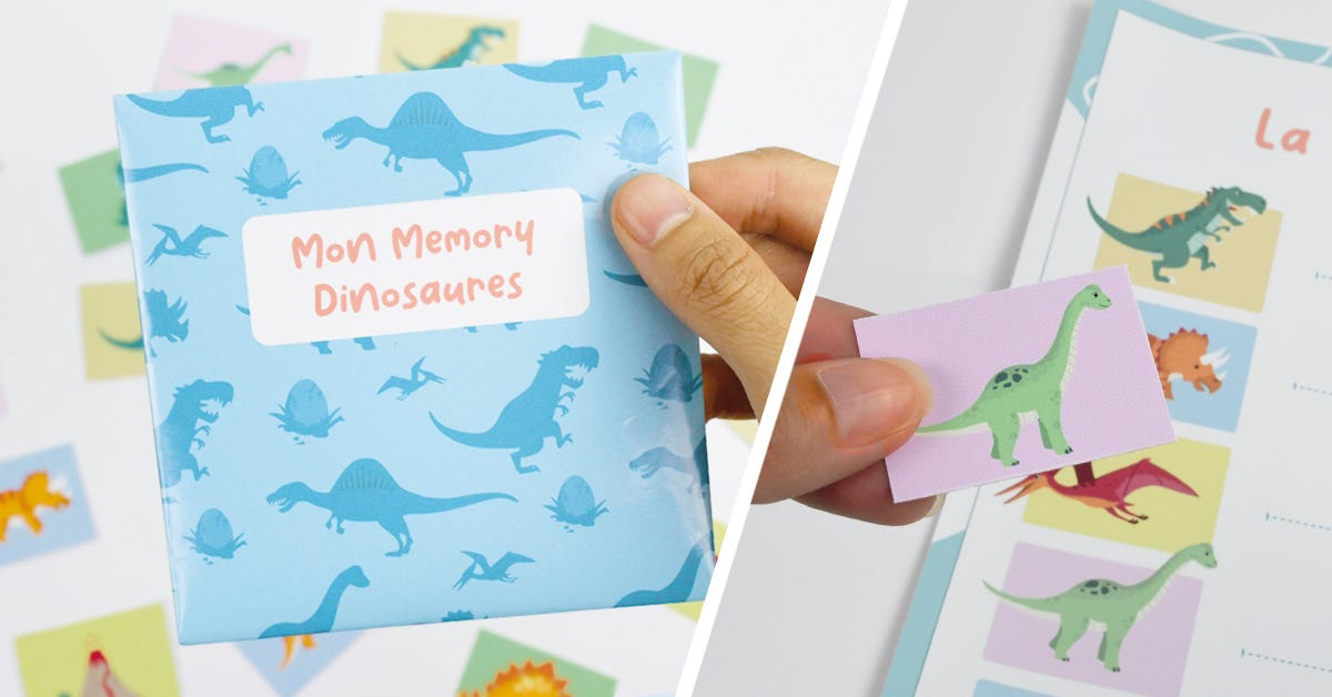 Memory dinosaures - Idée cadeau anniversaire dinosaure