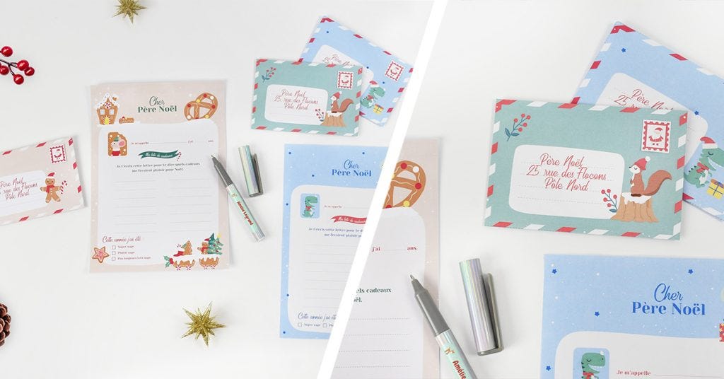 Modèles de Lettre au Père Noël à imprimer et envoyer | C-MonEtiquette