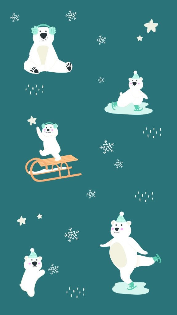 Fond d'écran de Noël ours ski