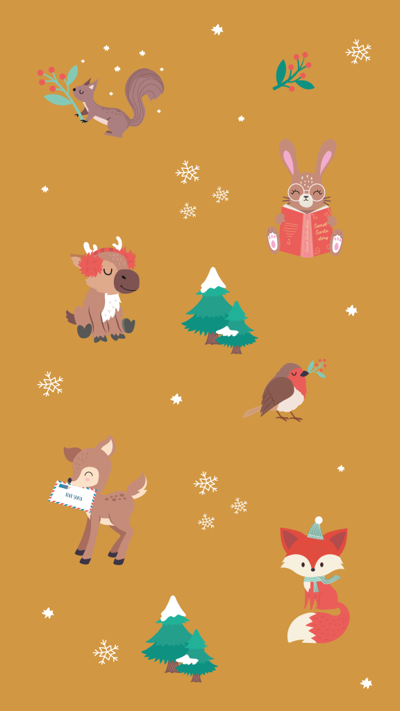 Fond d'écran animaux de la forêt Noël