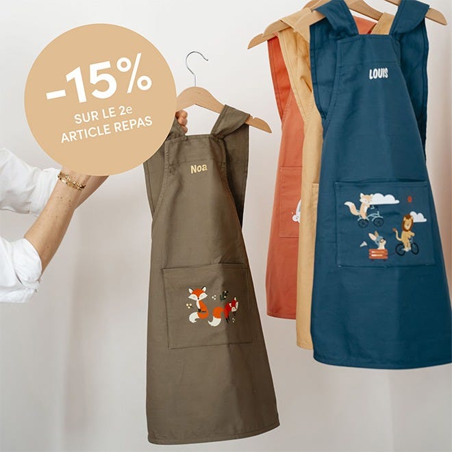 Tablier Enfant Personnalisable YONACREA – Avec Texte Ou Photo – Poche Devant, Tissage Sergé – Cadeau Unique Pour Petit Chef