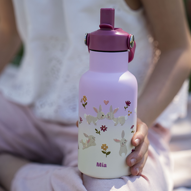 Gourde enfant fille/garçon 40cl ® - Gourde isotherme personnalisable idéale Prénom & Dessin [ Gourde inox enfant ] - Sport