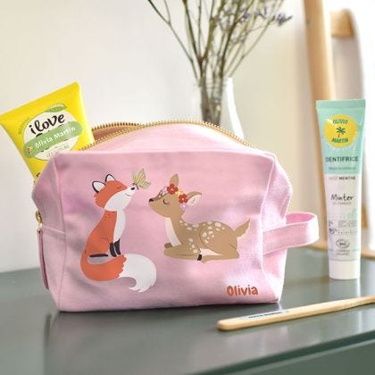 Trousse de toilette personnalisée tissu au choix