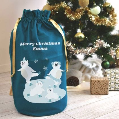 Sac Hotte Père Noël taille S Le Monde de Bibou - Cadeaux personnalisés